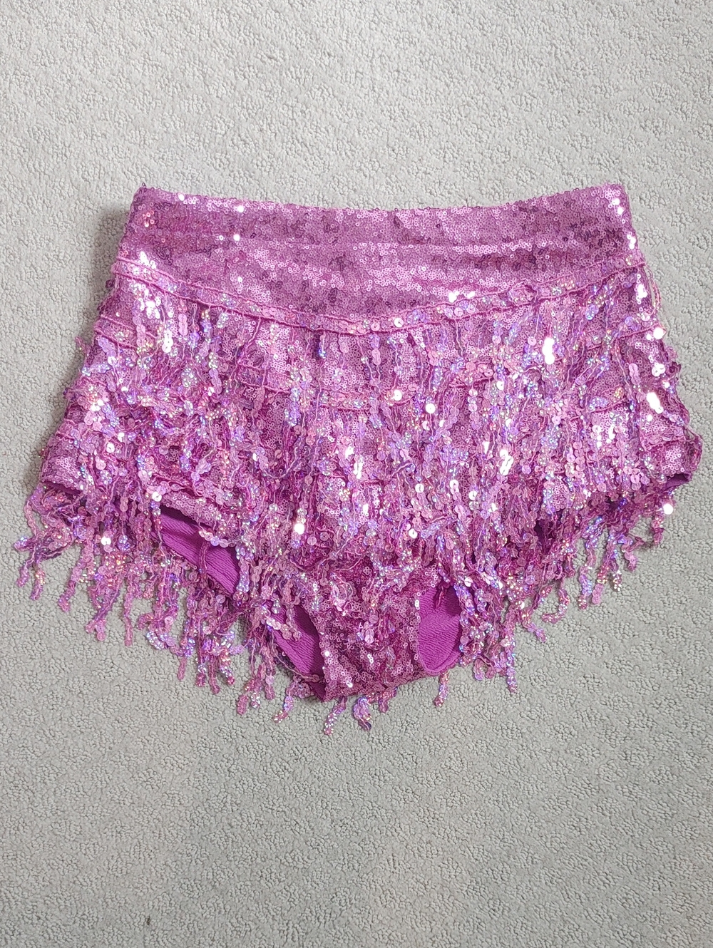 Dolls Kill Elsie & Fred XL Fuschia Purple Sequin La Bamba Shorts